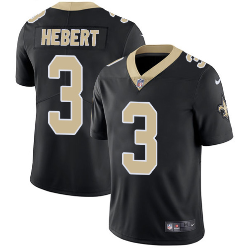 Nike Saints #3 Bobby Hebert Black Team Color Men's Stitched NFL Vapor Untouchable Limited Jersey